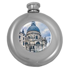 Santa Maria Della Salute Church, Venice, Italy Round Hip Flask (5 Oz) by dflcprintsclothing