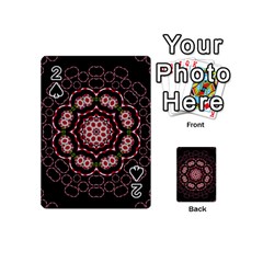 Fantasy Flowers Ornate And Polka Dots Landscape Playing Cards 54 (mini) by pepitasart