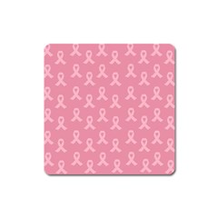 Pink Ribbon - Breast Cancer Awareness Month Square Magnet by Valentinaart