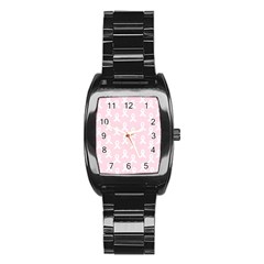 Pink Ribbon - Breast Cancer Awareness Month Stainless Steel Barrel Watch by Valentinaart