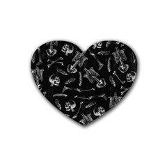 Human Skeleton Pattern - Halloween  Heart Coaster (4 Pack)  by Valentinaart