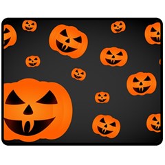 Halloween Pumpkin Autumn Fall Fleece Blanket (medium)  by Sapixe