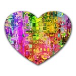Color Abstract Artifact Pixel Heart Mousepads Front