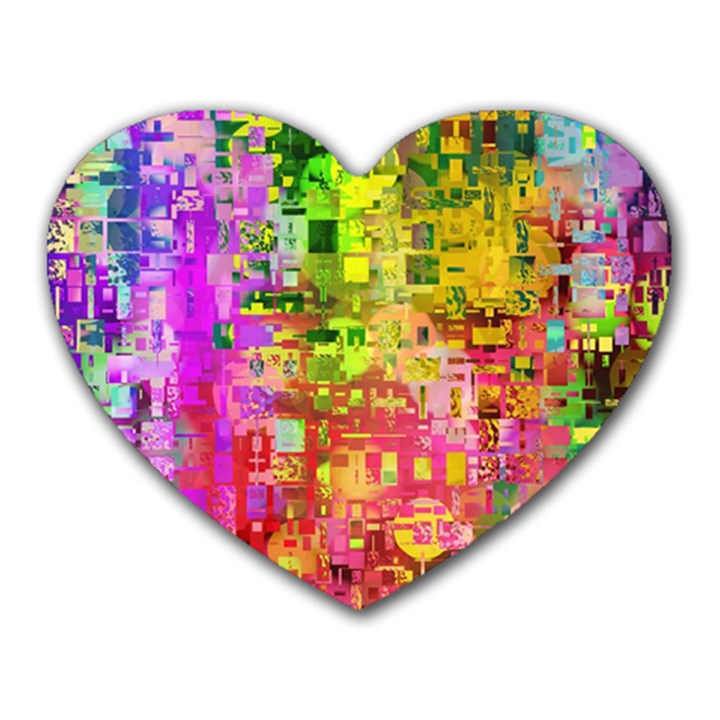 Color Abstract Artifact Pixel Heart Mousepads