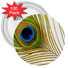 Peacock Feather Plumage Colorful 3  Buttons (100 Pack)  by Sapixe