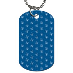 Quebec French Royal Fleur De Lys Elegant Pattern Blue Blue Quebec Fleur De Lys Pattern Blue Dog Tag (one Side) by Quebec