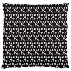 Pattern Skull Bones Halloween Gothic On Black Background Large Flano Cushion Case (two Sides)