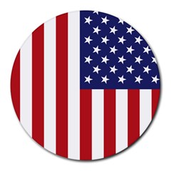 Us Flag Stars And Stripes Maga Round Mousepads by snek