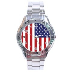 Us Flag Stars And Stripes Maga Stainless Steel Analogue Watch by snek