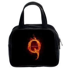 Qanon Letter Q Fire Effect Wwgowga Wwg1wga Classic Handbag (two Sides) by snek