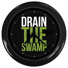 Drain The Swamp Maga Green And Gray Wall Clock (black) by snek