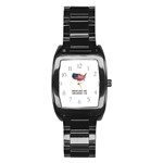 American are dreamers too BuildTheWall MAGA with USA flag Stainless Steel Barrel Watch