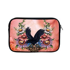 Wonderful Crow With Flowers On Red Vintage Dsign Apple Ipad Mini Zipper Cases by FantasyWorld7