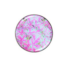 Hot Pink And White Peppermint Twist Flower Petals Hat Clip Ball Marker (4 Pack)