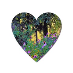 Hazy Morning Sunrise In My Rubio Garden Heart Magnet by myrubiogarden