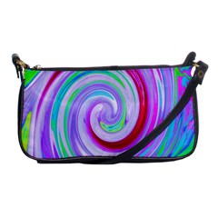 Groovy Abstract Red Swirl On Purple And Pink Shoulder Clutch Bag by myrubiogarden
