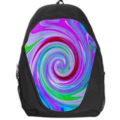 Groovy Abstract Red Swirl On Purple And Pink Backpack Bag by myrubiogarden