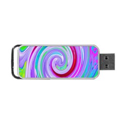 Groovy Abstract Red Swirl On Purple And Pink Portable Usb Flash (two Sides) by myrubiogarden