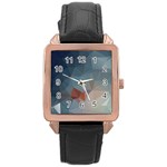 Triangle Geometry Trigonometry Rose Gold Leather Watch 