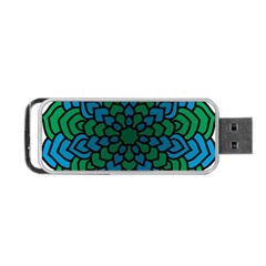 Green Blue Mandala Vector Portable Usb Flash (two Sides) by Alisyart