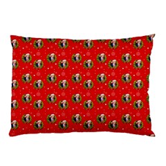 Trump Wrait Pattern Make Christmas Great Again Maga Funny Red Gift With Snowflakes And Trump Face Smiling Pillow Case (two Sides) by snek