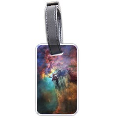 Lagoon Nebula Interstellar Cloud Pastel Pink, Turquoise And Yellow Stars Luggage Tags (one Side)  by genx