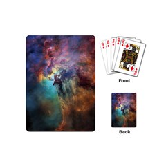 Lagoon Nebula Interstellar Cloud Pastel Pink, Turquoise And Yellow Stars Playing Cards (mini) by genx
