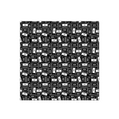 Tape Cassette 80s Retro Genx Pattern Black And White Satin Bandana Scarf by genx