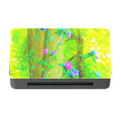 Hot Pink Abstract Rose Of Sharon On Bright Yellow Memory Card Reader With Cf by myrubiogarden