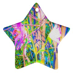 Abstract Oriental Lilies In My Rubio Garden Star Ornament (two Sides)