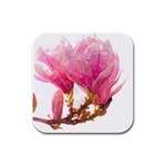 Wild Magnolia flower Rubber Square Coaster (4 pack) 