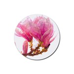 Wild Magnolia flower Rubber Coaster (Round) 