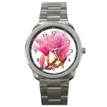 Wild Magnolia flower Sport Metal Watch