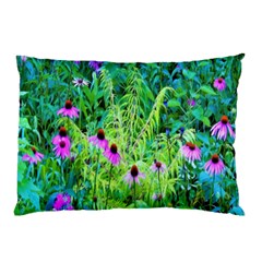 Purple Coneflower Garden With Tiger Eye Tree Pillow Case by myrubiogarden