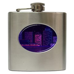 Christmas Skyline Skyscraper Hip Flask (6 Oz) by Wegoenart