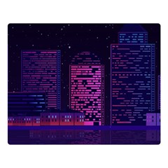 Christmas Skyline Skyscraper Double Sided Flano Blanket (large)  by Wegoenart