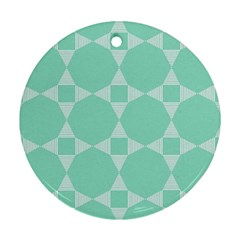 Mint Star Pattern Round Ornament (two Sides) by picsaspassion