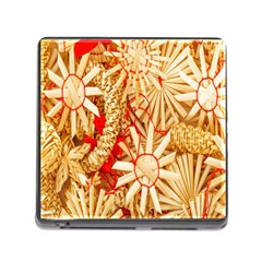 Christmas Straw Xmas Gold Memory Card Reader (square 5 Slot) by Wegoenart