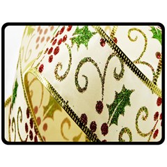 Christmas Ribbon Background Fleece Blanket (large)  by Wegoenart