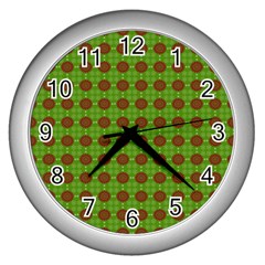 Christmas Paper Wrapping Patterns Wall Clock (silver) by Wegoenart