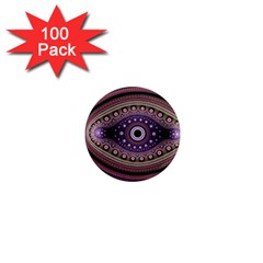 Fractal Pink Eye Fantasy Pattern 1  Mini Magnets (100 Pack)  by Wegoenart