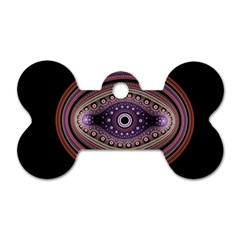 Fractal Pink Eye Fantasy Pattern Dog Tag Bone (two Sides)