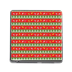 Christmas Papers Red And Green Memory Card Reader (square 5 Slot)