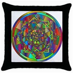 Mandala Star Interlocked Throw Pillow Case (Black)