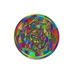 Mandala Star Interlocked Rubber Coaster (Round) 