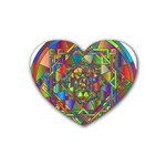 Mandala Star Interlocked Rubber Coaster (Heart) 