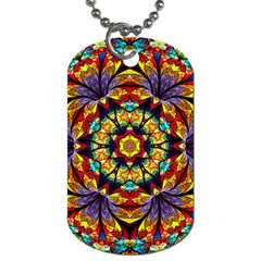 Flowers Kaleidoscope Art Pattern Dog Tag (two Sides) by Wegoenart