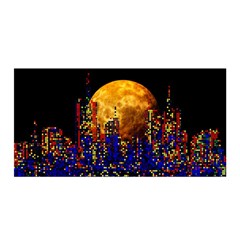 Skyline Frankfurt Abstract Moon Satin Wrap by Wegoenart