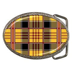 Plaid Tartan Scottish Yellow Red Belt Buckles by Wegoenart