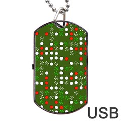 1960 s Christmas Background Dog Tag Usb Flash (two Sides) by Wegoenart